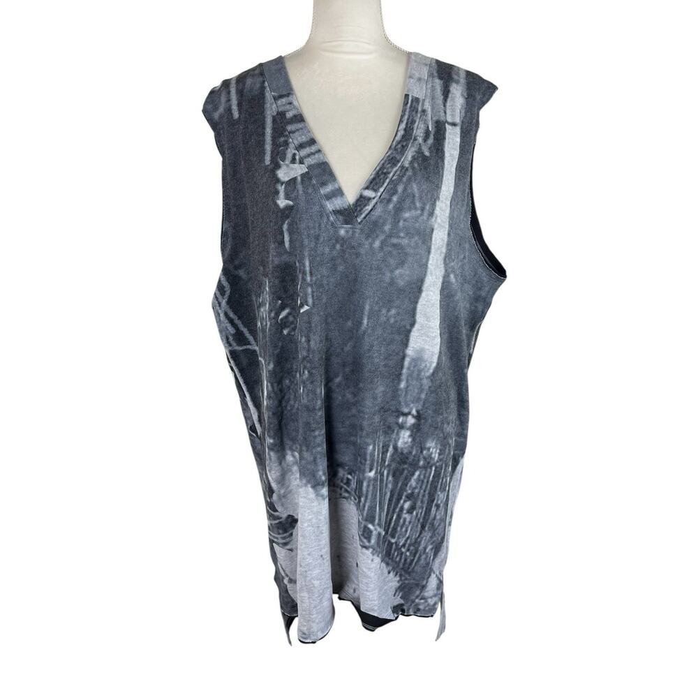 3 Potato Sleeveless Tunic Dress Art to Wear Artsy V-Neck Lagenlook Size L/XL NEW